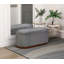 Banc de rangement Sio, velours côtelé gris côtelé, bois brun noyer de 43 pouces