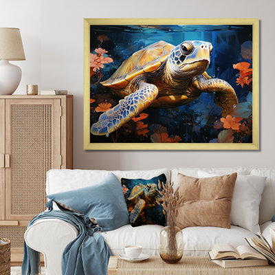 Turtle Serene With Coral In Ocean II " Turtle Serene With Coral In Ocean II "