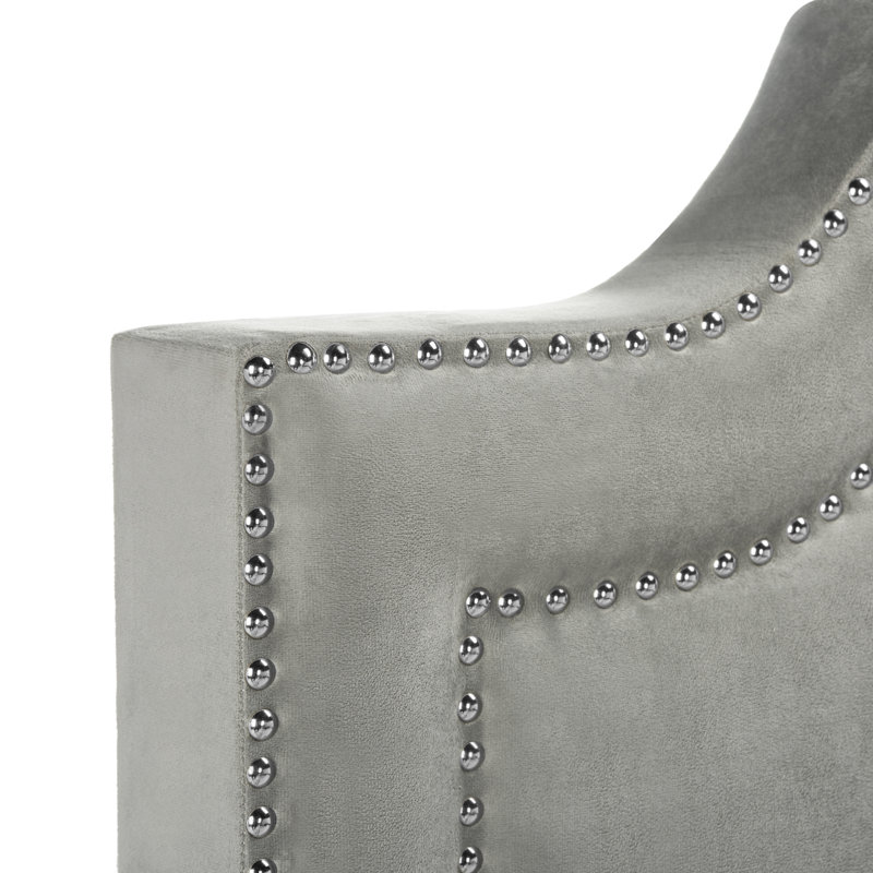 Upholstered Standard Bed, Full, Gray/Silver