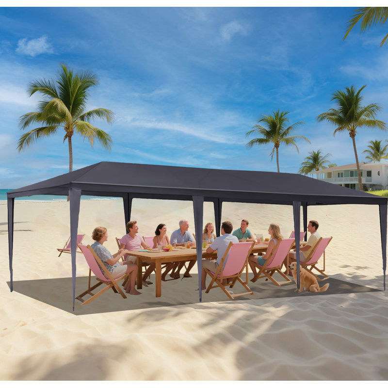 10x30 FT Party Tent with Removable Sidewalls for Outdoor Weddings & Events（8Wall）, Black, 30 ft x 10 ft+8Wall