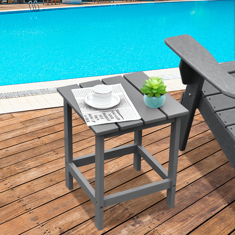 Costway Solid Wood End Table, Gray