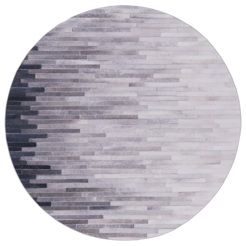 Aureli Performance Machine Washable Abstract Rug, Round 6'