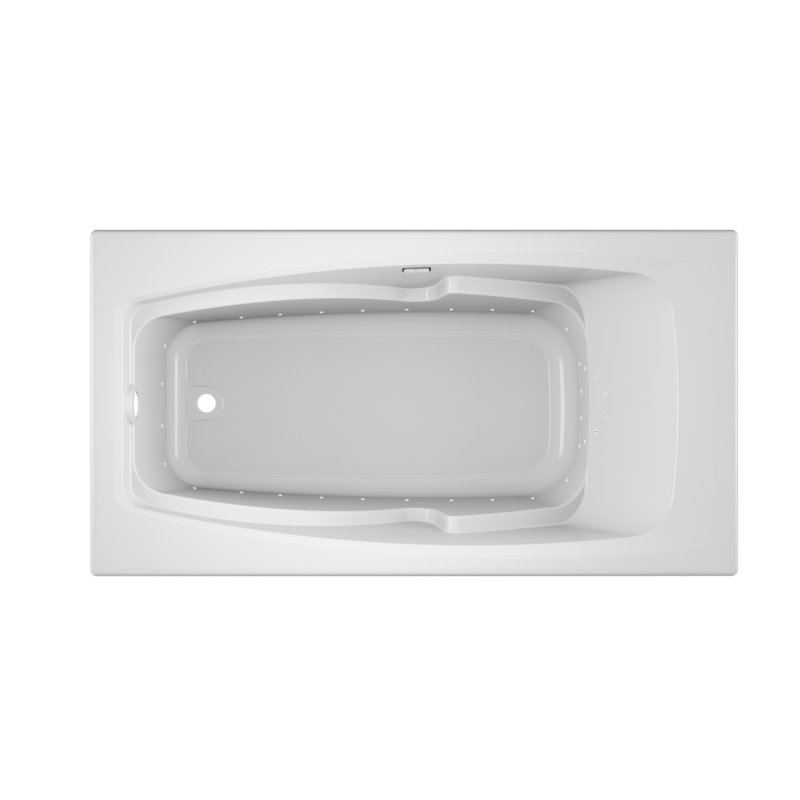 Cetra® 60" x 32" Drop In Air Acrylic Bathtub, White, Left