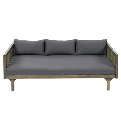 Claremont 3 Seater Daybed (Grey Wood+Grey Cushion)