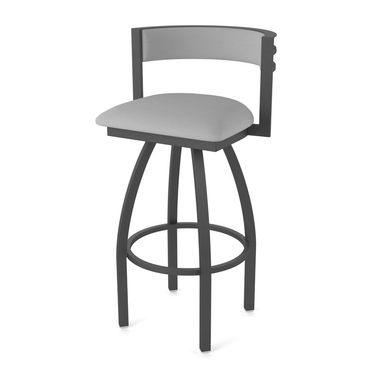 Tabouret Artémis, Tabouret de bar (siège d'une hauteur de 30 po), Étain, Vinyle - gris Folkstone Canter