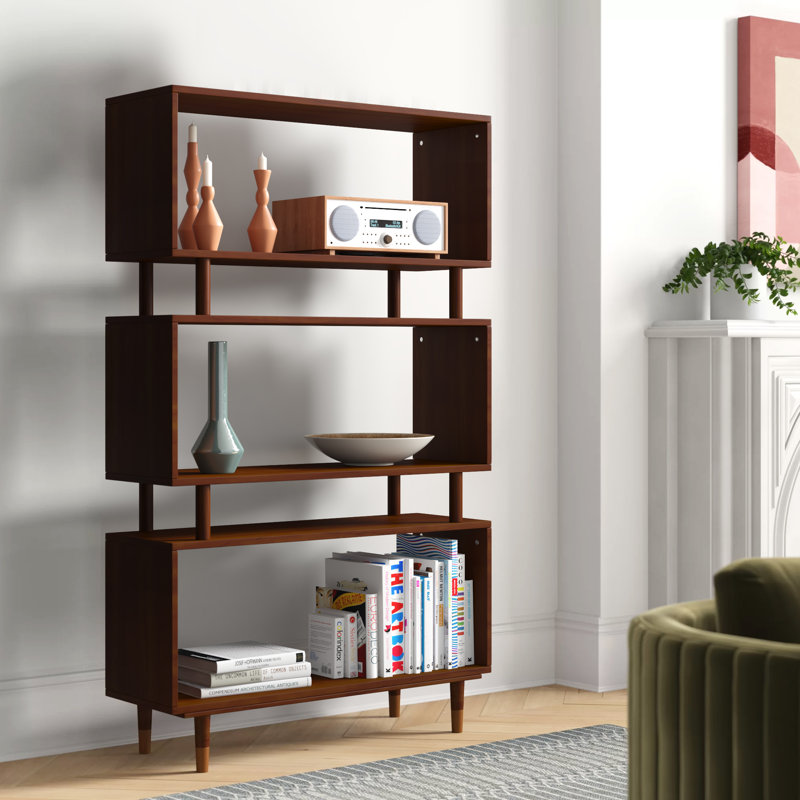 Bibliothèque standard Camylle, Noyer / doré