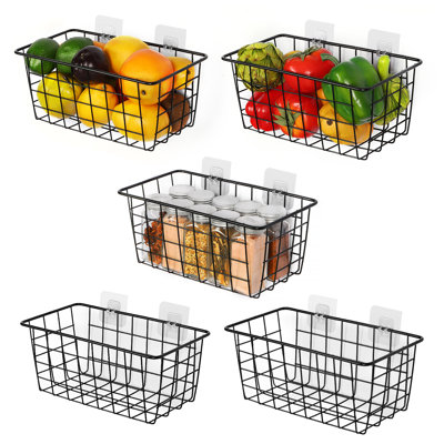 5-Packs Wire Baskets Black
