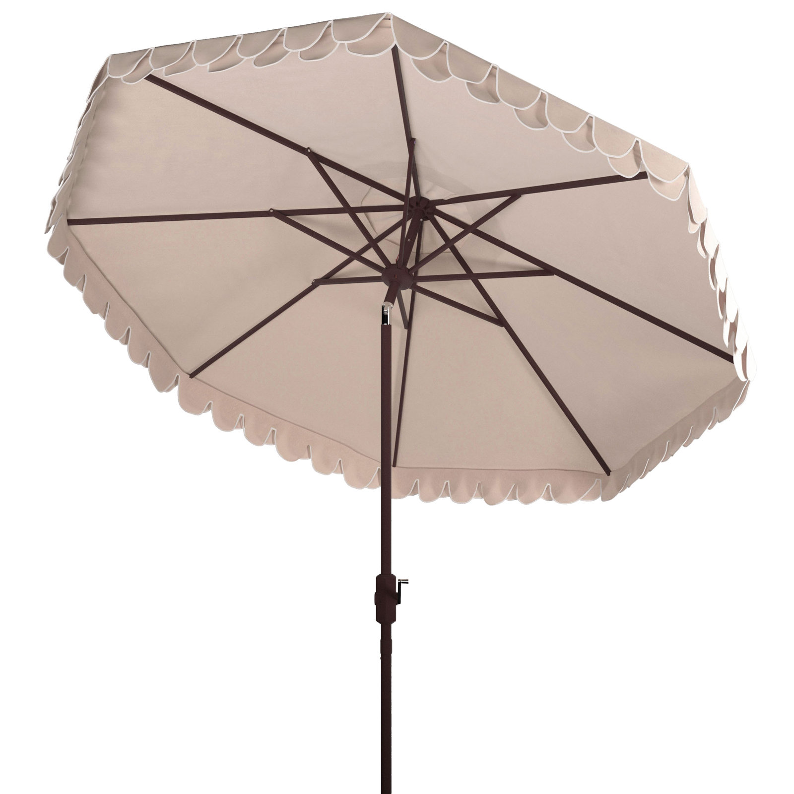 10' 10'' Beach Umbrella, Beige/White
