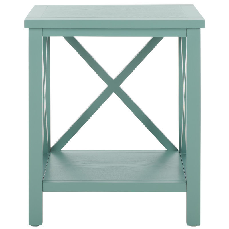 Sadie Solid Wood End Table, Dusty Green