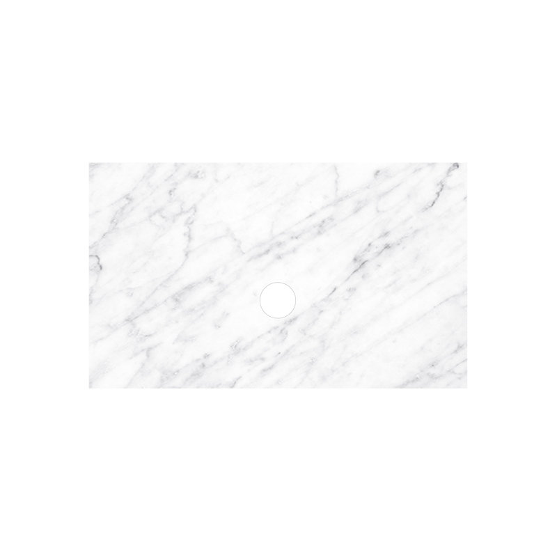 Plateau de meuble-lavabo simple 37 po Carrara, Aucun trou