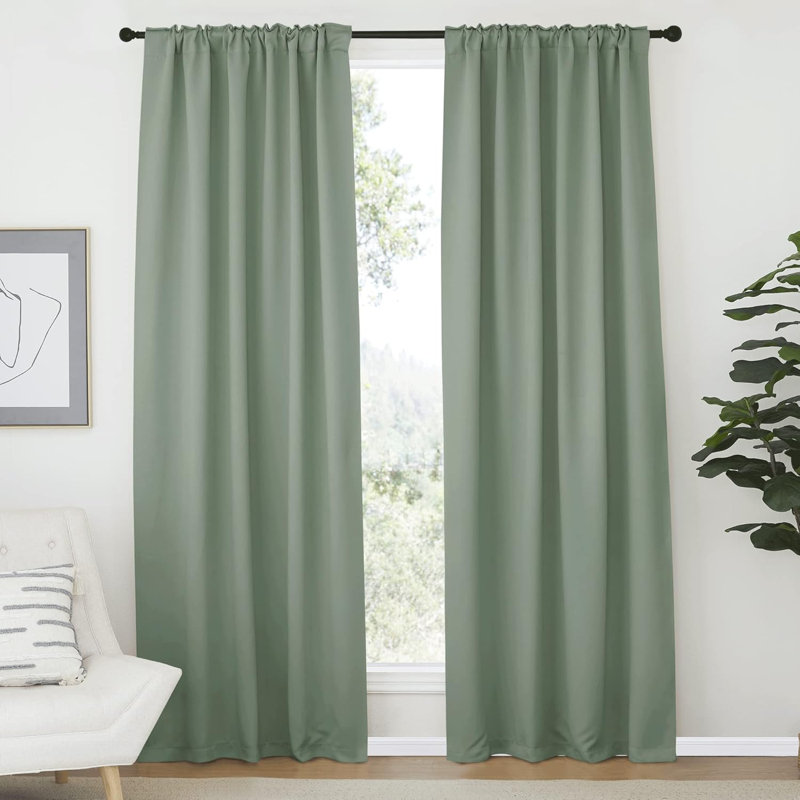 Blackout Curtain Light & Noise Reducing Room Darkening Drapes for Bedroom/Living Room/Kitchen, 2 Pieces, 42" W x 70" L