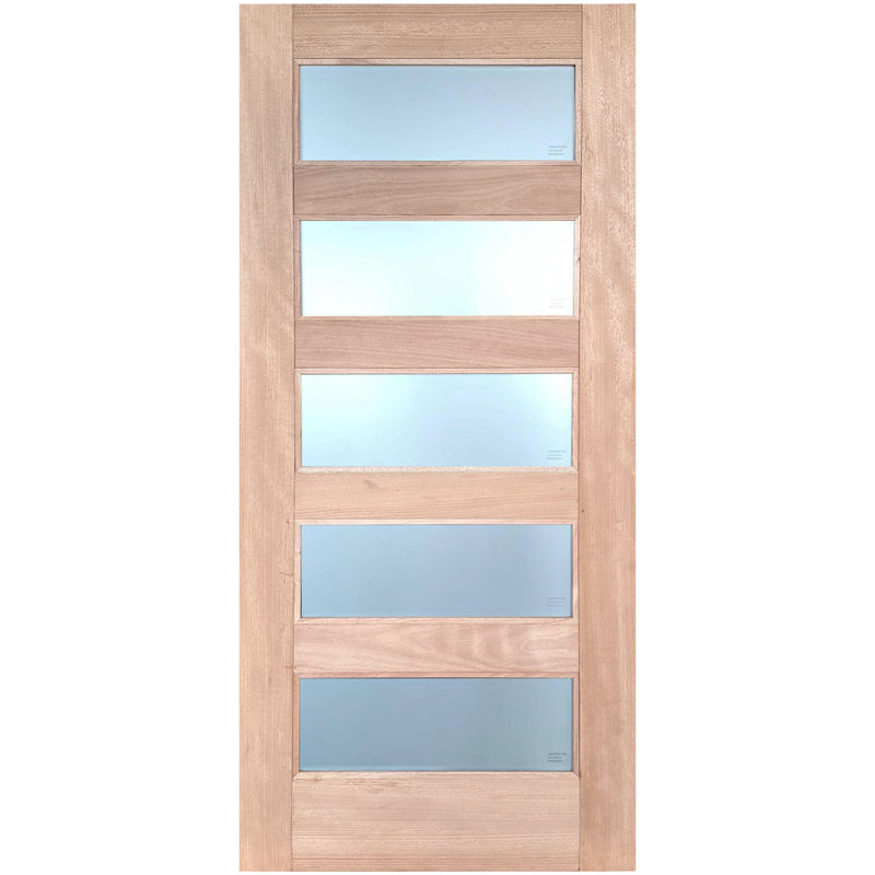 Porte d'entrée en bois brut, H 80 po x l 36 po x P 1,75 po, Givré