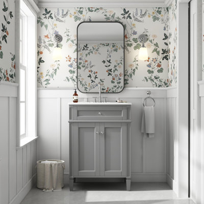 Meuble-lavabo 24 po avec 2 portes et un tiroir basculant
