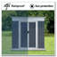 Remise de rangement extérieure pour terrasse 6 pi x 4 pi gris