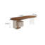 Bureau moderne minimaliste en bois massif brun-1004295275