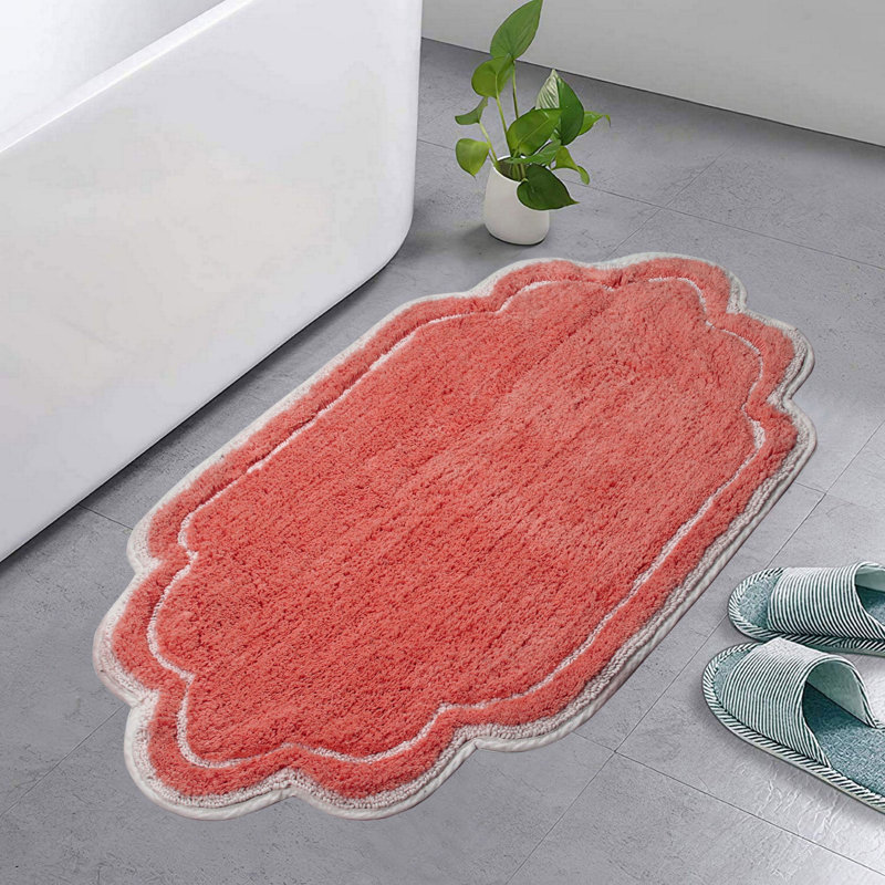 Tapis pour salle de bain Dobrinka, Corail, 21 po x 34 po (rectangulaire)