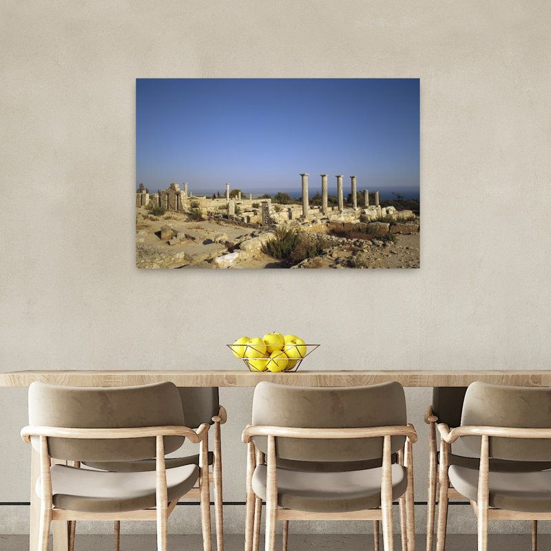 Kourion, Chypre, architecture contemporaine abstraite, art mural, H 24 po x l 36 po