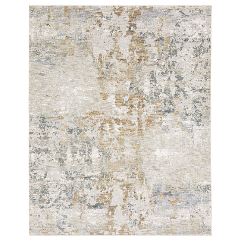 Tapis beige / rouille Gloria, Rectangle 9 pi 10 po x 12 pi 8 po
