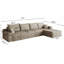 Canapé modulaire en forme de L de 135 po, siège modulaire moderne à assise profonde, aucun assemblage requis pour la chambre à coucher du salon-1227429369