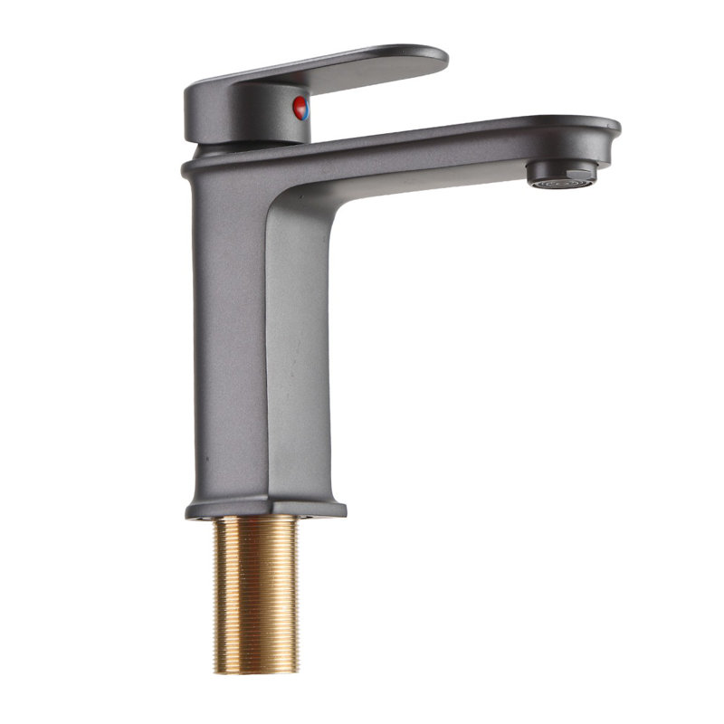 Robinet de salle de bain monotrou, gris