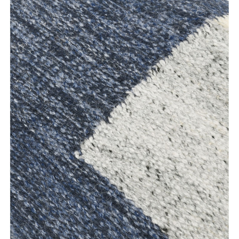 Housse et insert de coussin géométrique, H 14 po x l 26 po, Rectangulaire, Bleu / blanc / gris