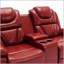 Causeuse de cinéma maison inclinable manuelle avec rangement escamotable, porte-gobelets et bande lumineuse à DEL pour le salon
