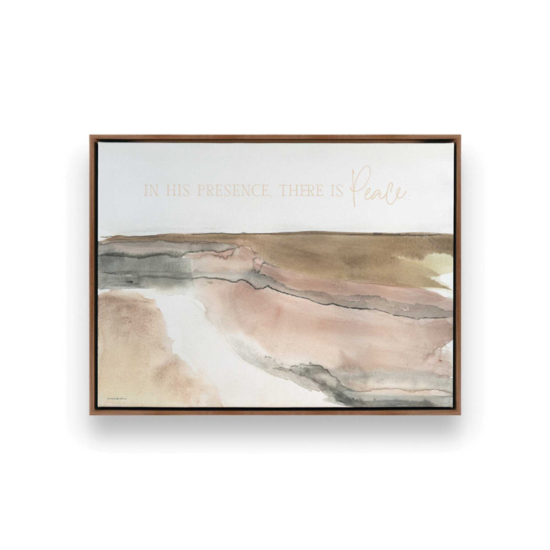 «In His Presence There is Peace» par Kamdon Kreations, reproduction d'art, Toile avec cadre, Brun, L 48 x H 36