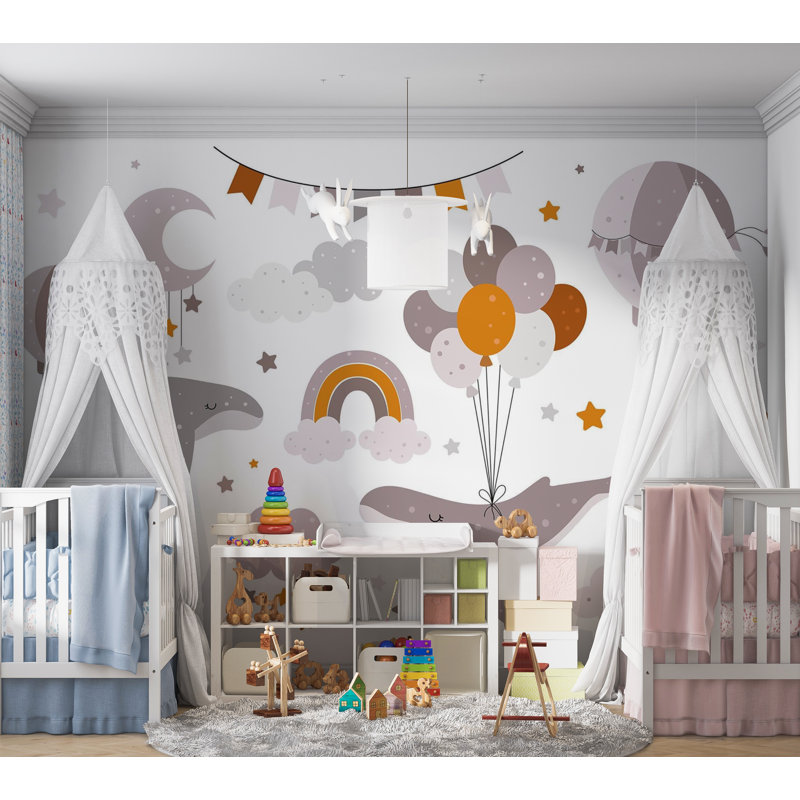 Papier peint mural de qualité supérieure - Whimsical Sky Friends, L 144 po x l 210 po