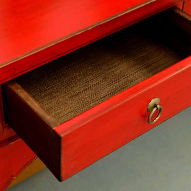 Console en bois multifonctionnelle, Rouge