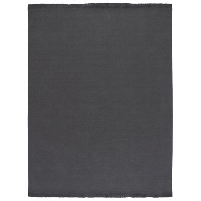 Lauren Ralph Lauren Hand Loomed Wool/Cotton Solid Color Rug in Charcoal