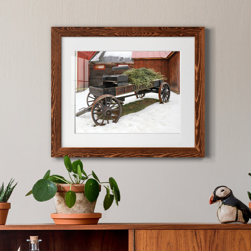 Country Store Wagon - Reproduction de photo sur papier encadrée, Papier avec cadre érable, H 20 po x l 17 po x P 1,5 po