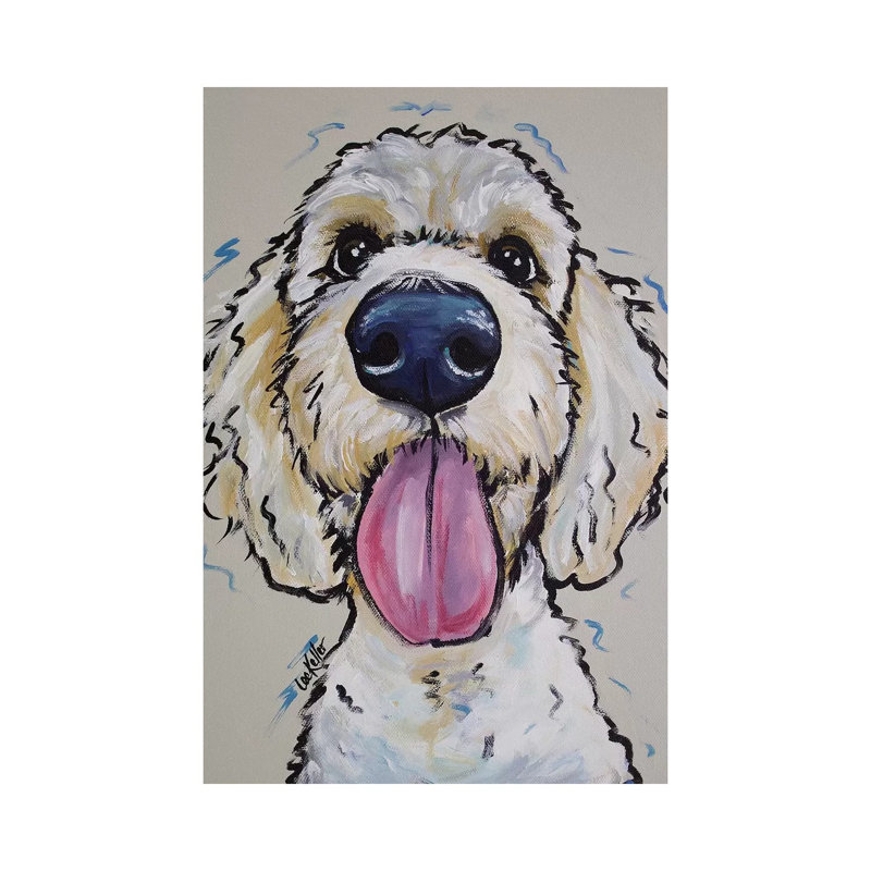 «Goldendoodle Murphy Whimsical», reproduction de photo, H 12 po x l 8 po x P 0,75 po, Toile tendue