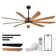 72 Inch 9-blades Ceiling Fans With Lights, Remote Control And Smart App, 24W LED, 6-Speed, Reversible Quiet DC Motor, Timer
