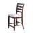 Rosanna Counter Height Chair, White Fabric Foam Seat, Walnut Brown Wood