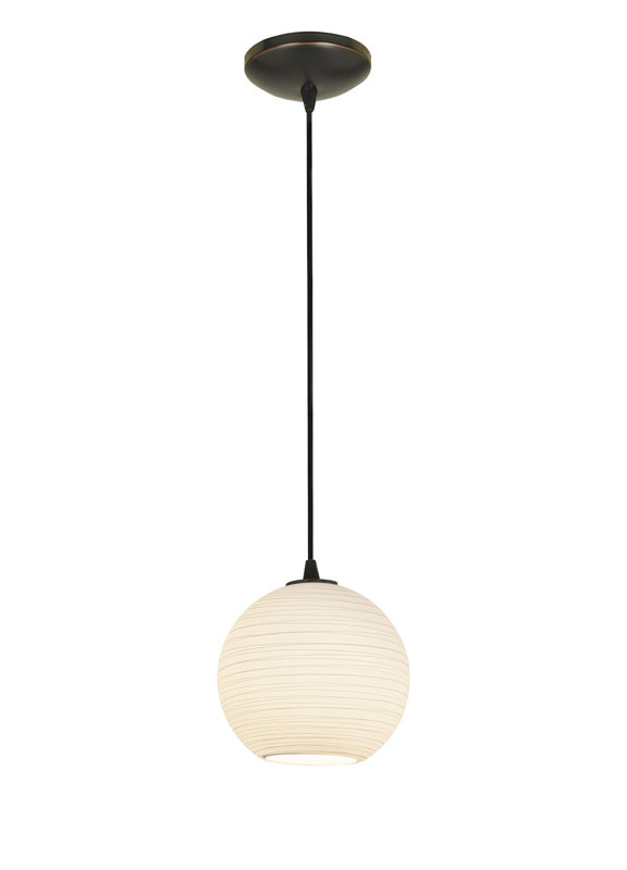 Pendentif globe à 1 lumière Weber, Bronze huilé, Corde, H 54 po x l 8 po x P 8 po