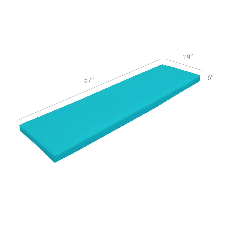 Coussin de siège d'extérieur, Turquoise, 57 po x 19 po
