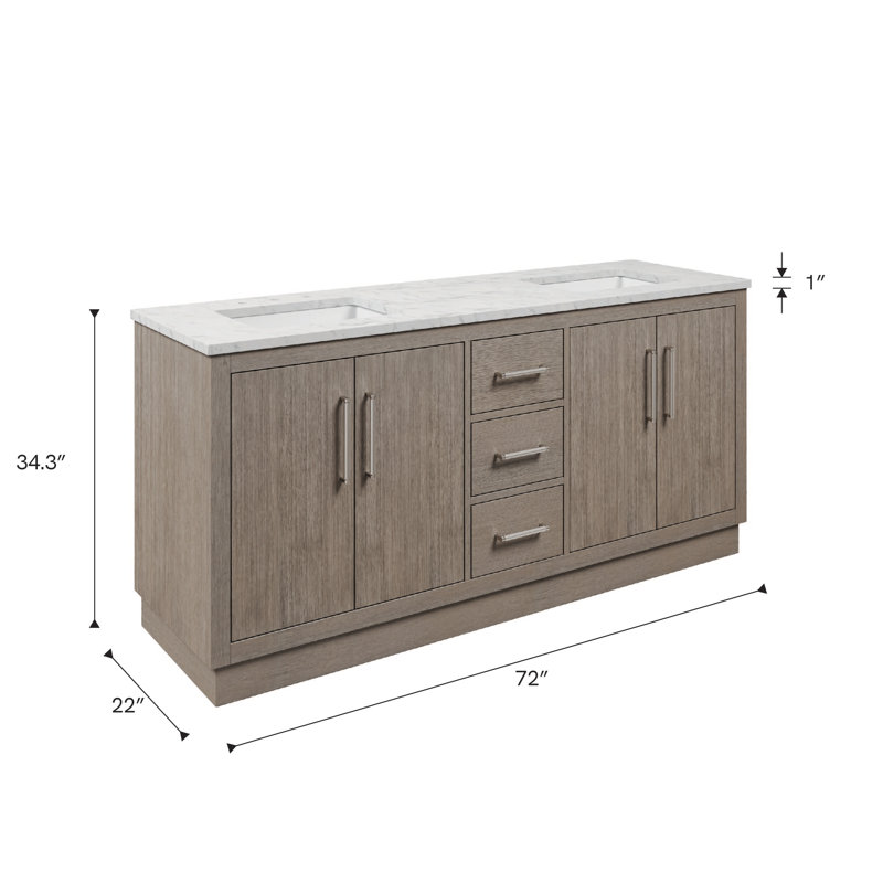 Hugo 72'' W Double Vanity, Chrome