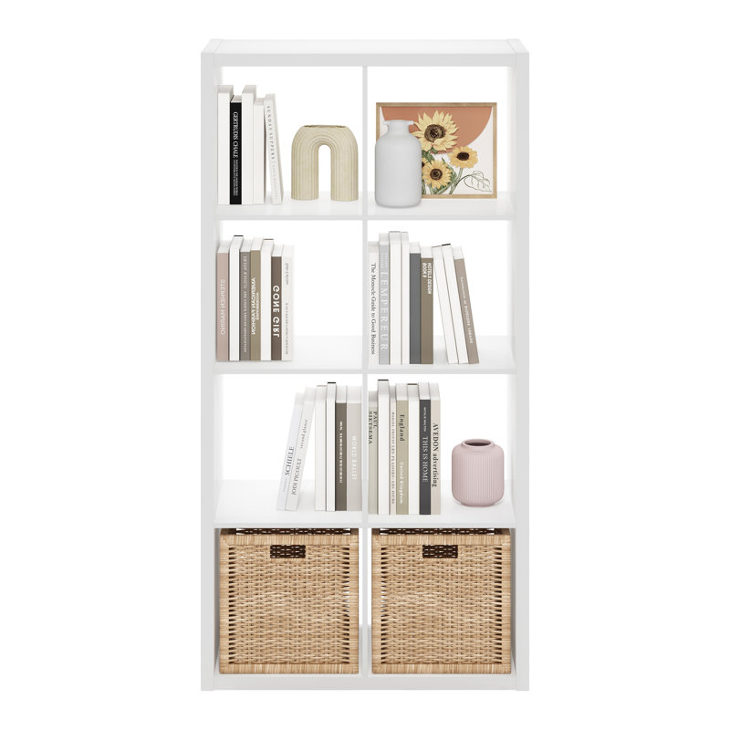 57.91'' H X 30'' W 8-Cube Bookcase, White