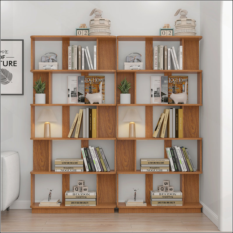 Bibliothèque de rangement moderne à 5 niveaux pour la maison et le bureau