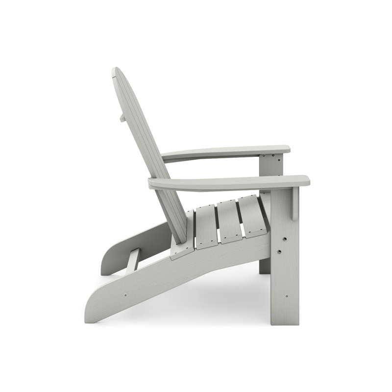 Chaise Adirondack gris foncé en polyéthylène haute densité de qualité supérieure pour l'élégance de la piscine, du patio et du jardin