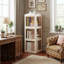 Bibliothèque de rangement rotative pliable à 3 niveaux à 360 degrés, base pivotante anti-rayures stable et panneaux translucides anti-poussière, bureau compact et peu encombrant, chambre à coucher