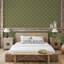 Deco Lily - Olive Wallpaper