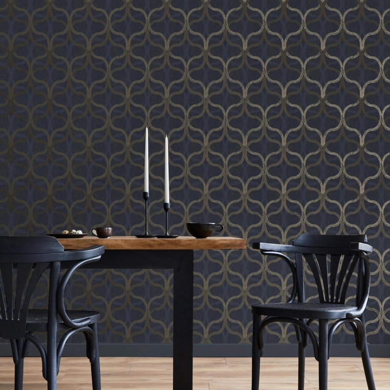 Boutique Refine Geometric Wallpaper, Navy