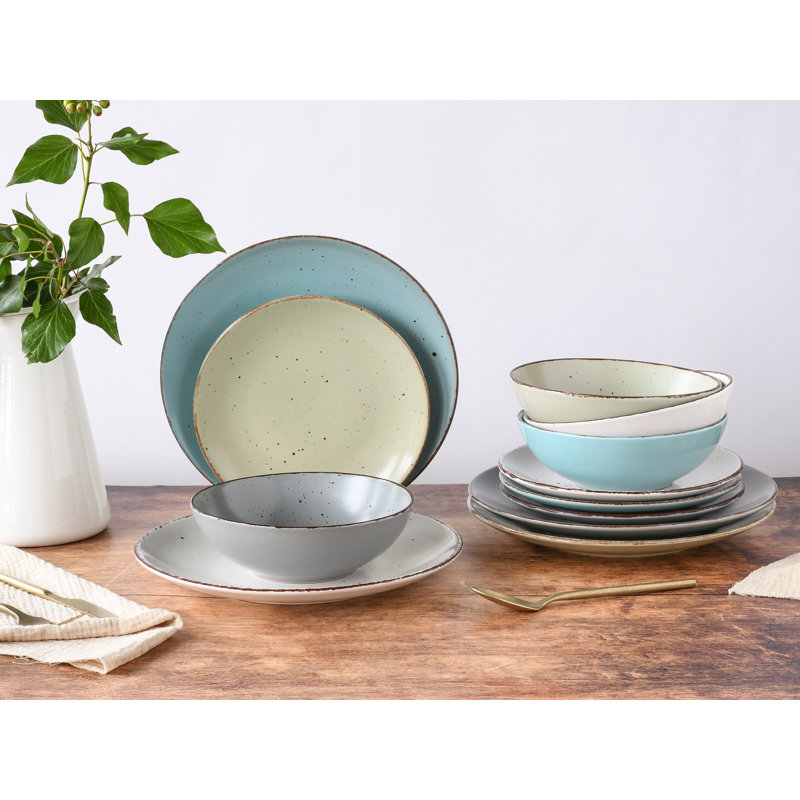 Fashion Piece Stoneware Dinnerware Set - Service for 4