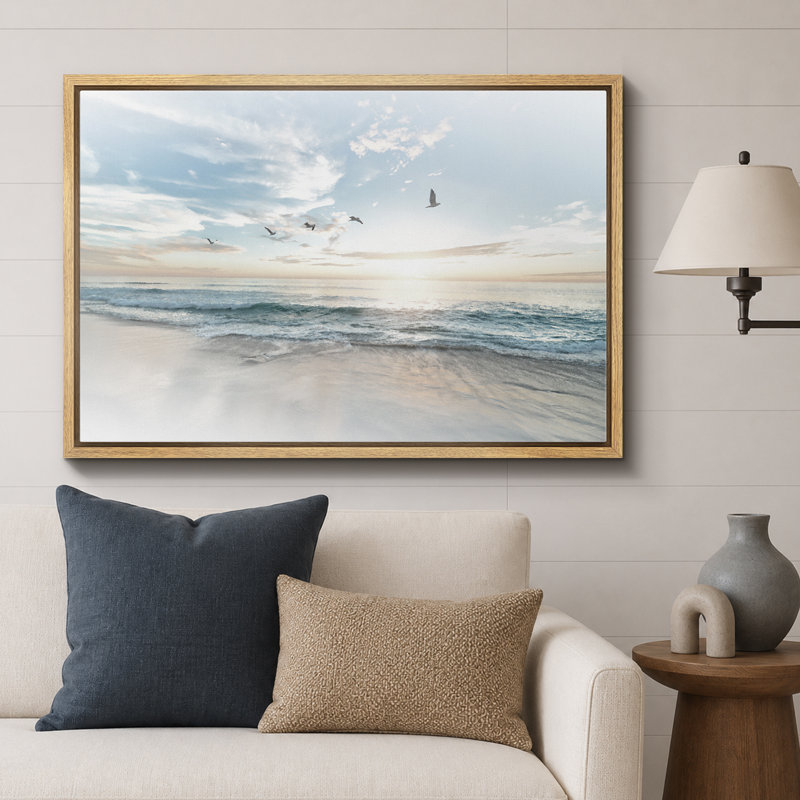 Coastal Beach Sunrise on The Beachy Scene Seagull Coastal Modern Large Canvas Art Wall Art Décoration de chambre à coucher