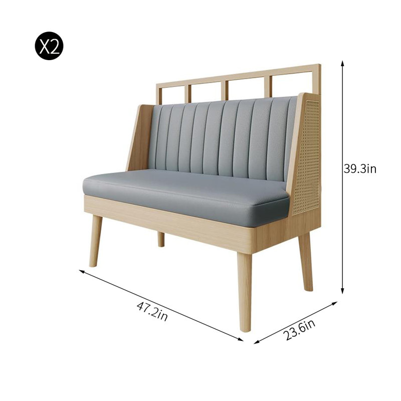 Banc rembourré en similicuir Fashion Light Luxury