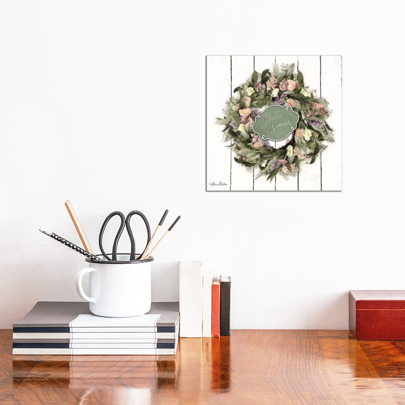 Hello Summer Wreath by Lori Deiter - Wrapped Canvas Gallery-Wrapped Canvas Giclée, 30.48 cm H x 30.48 cm W