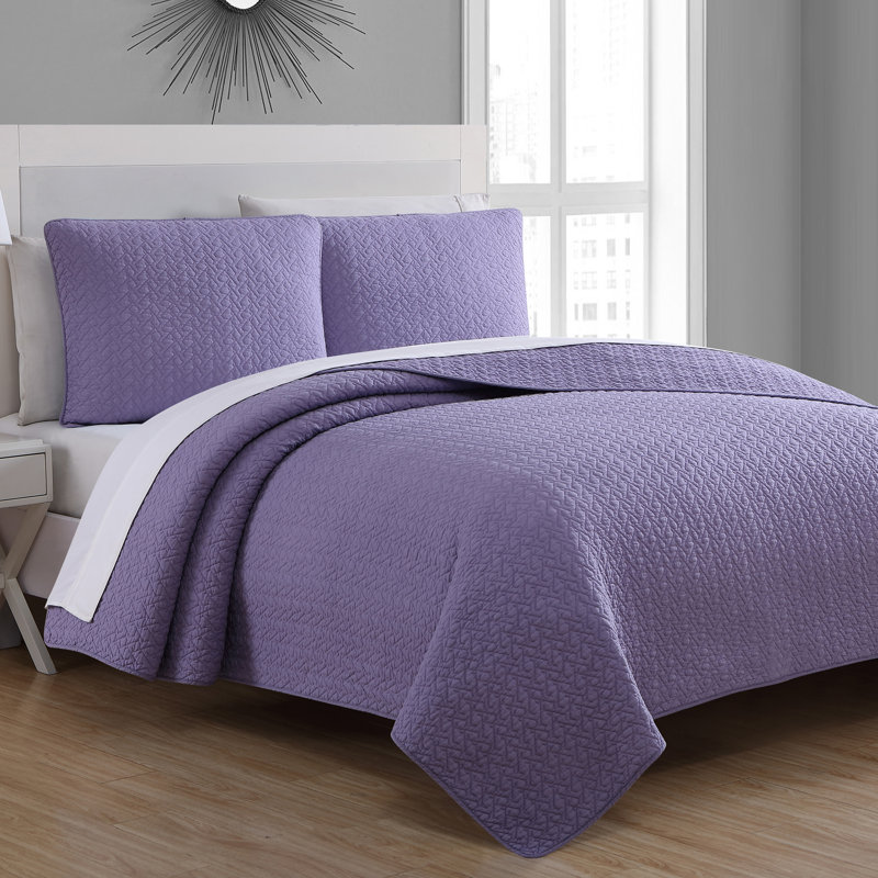 Ivory Cotton Reversible King Quilt Set