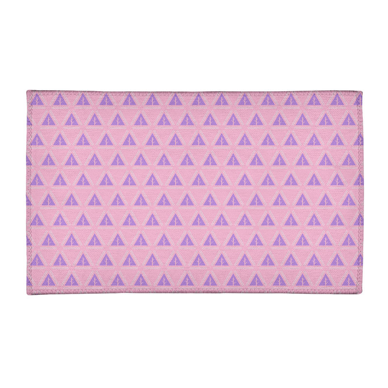 Tapiss de zone rose/mauve à arbres minimalistes, Rectangle 2 pi x 3 pi