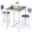 Ensemble de salle à manger industriel haut, table de pub compacte 3 pièces avec 2 tabourets confortables, options de marbre et de bois rustique pour studio et café, noir-1949111682-1949111685-2072898036